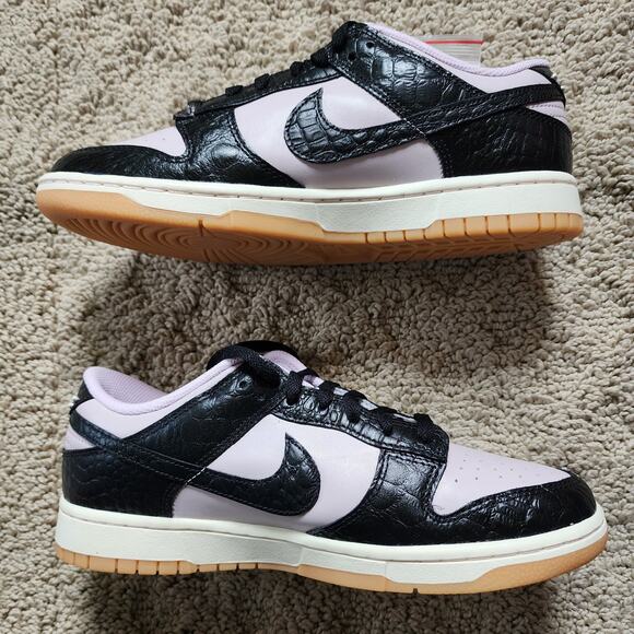 Nike Dunk Low Black Platinum Violet Croc Brand New Sz 9 - Picture 3 of 10